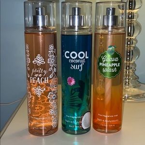 Three Rare Bath & Body Works fine fragrance mists